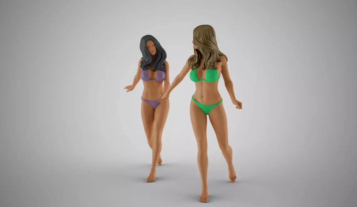 Run Hand in Hand at the Beach 3D print model_0