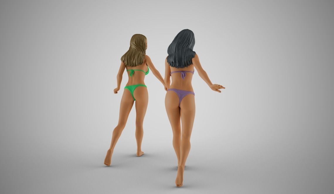 Run Hand in Hand at the Beach 3D print model_7