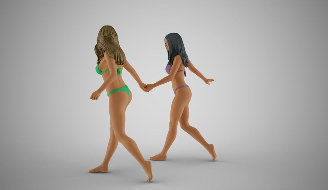 Run Hand in Hand at the Beach 3D print model_9