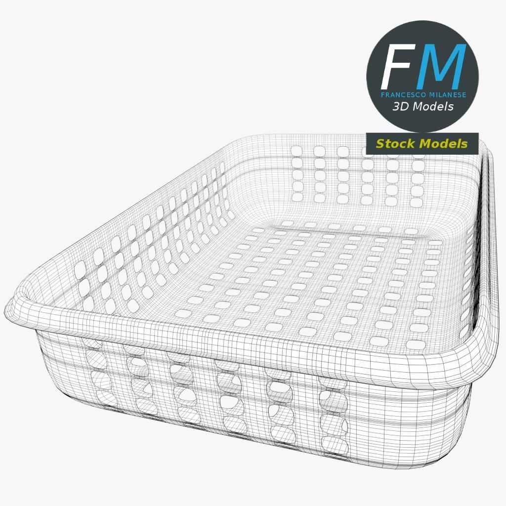 Plastic basket 3D model_7