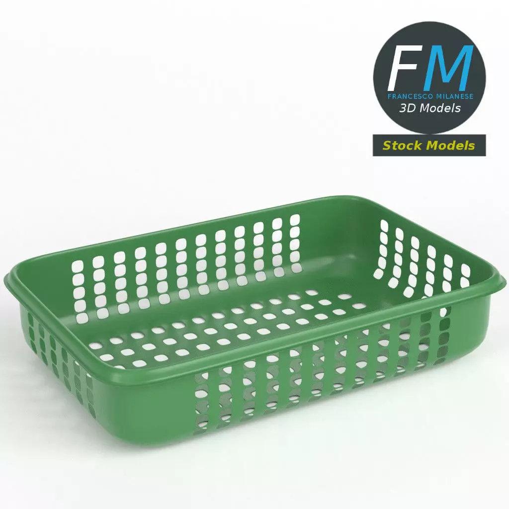 Plastic basket 3D model_0