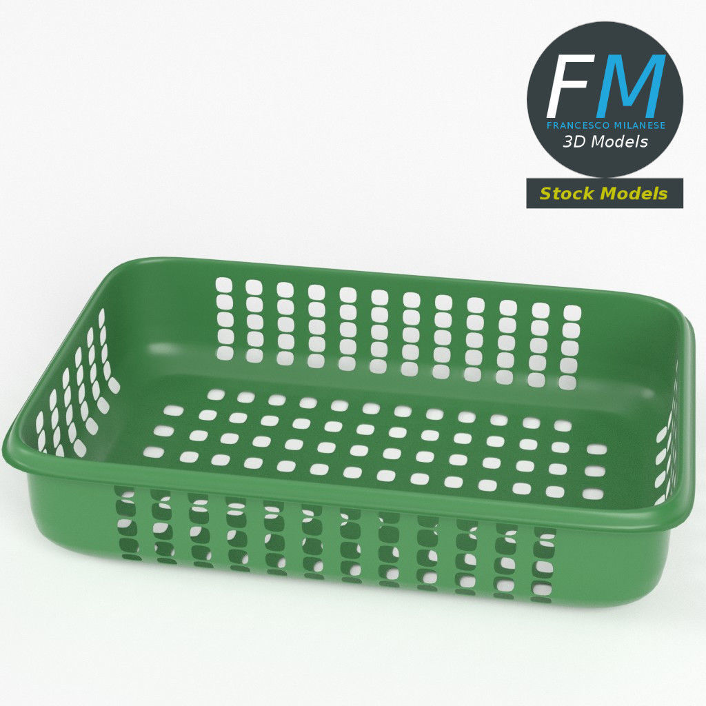 Plastic basket 3D model_2