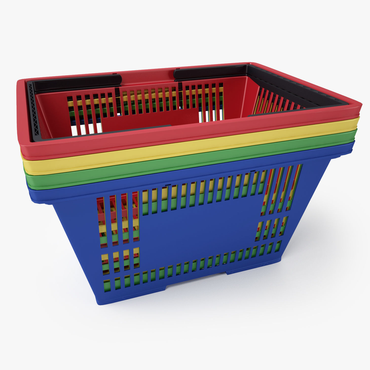 Plastic Shopping Basket 3D Model 3D model_3