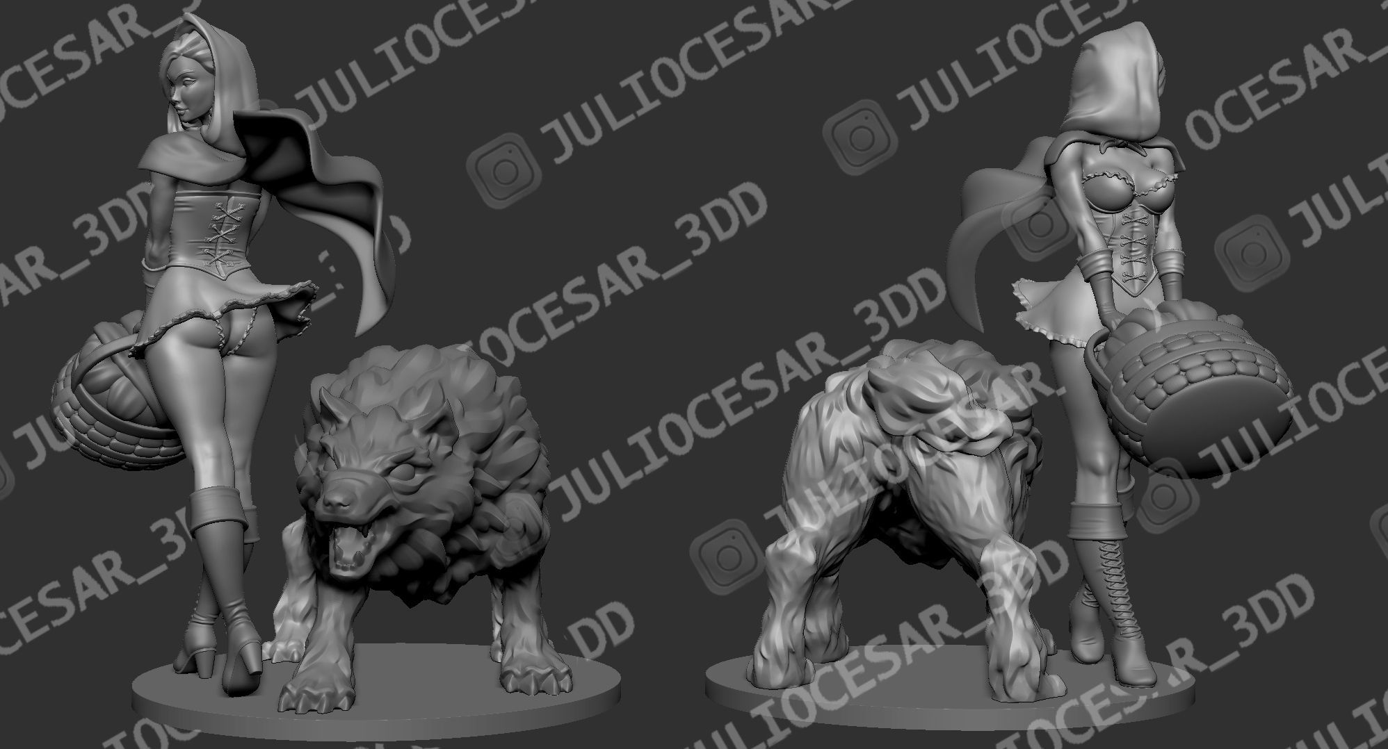 Little Red Riding Hood 3D print model_6