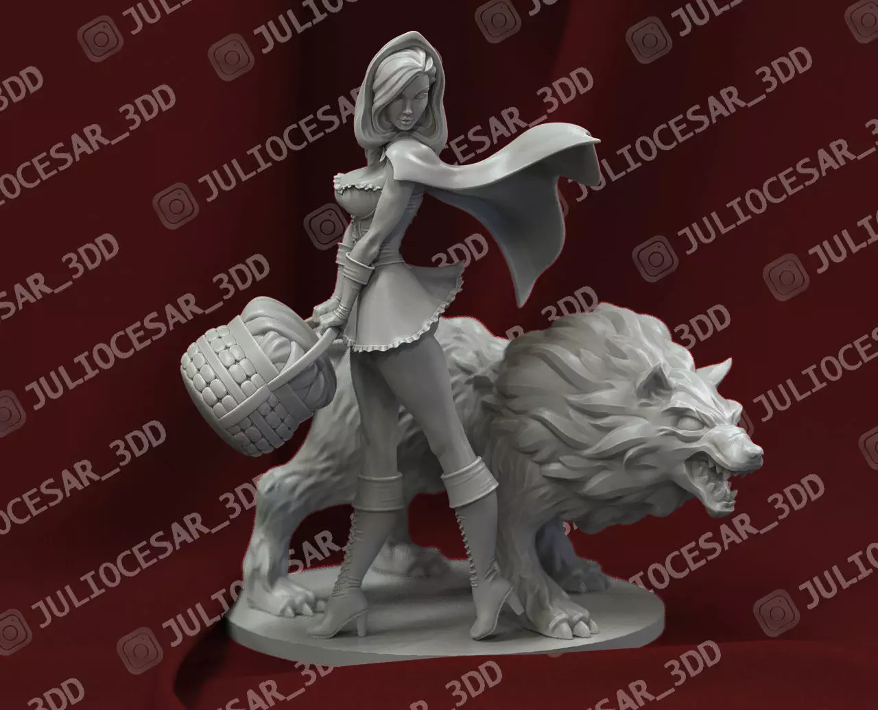 Little Red Riding Hood 3D print model_0
