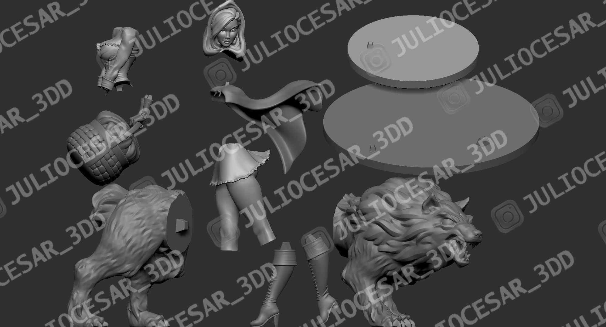 Little Red Riding Hood 3D print model_5