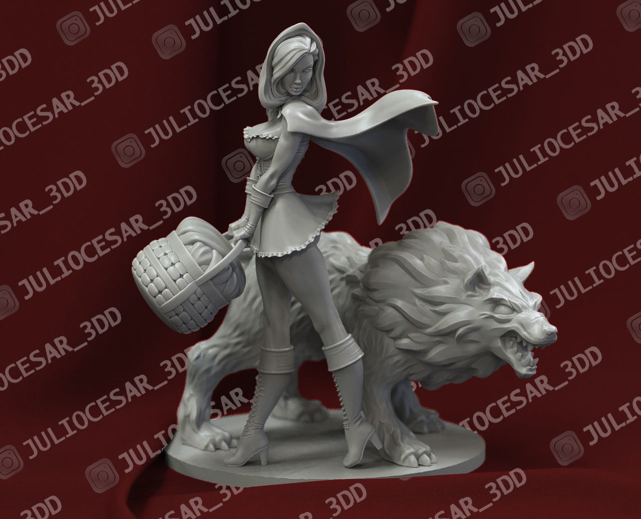 Little Red Riding Hood 3D print model_7