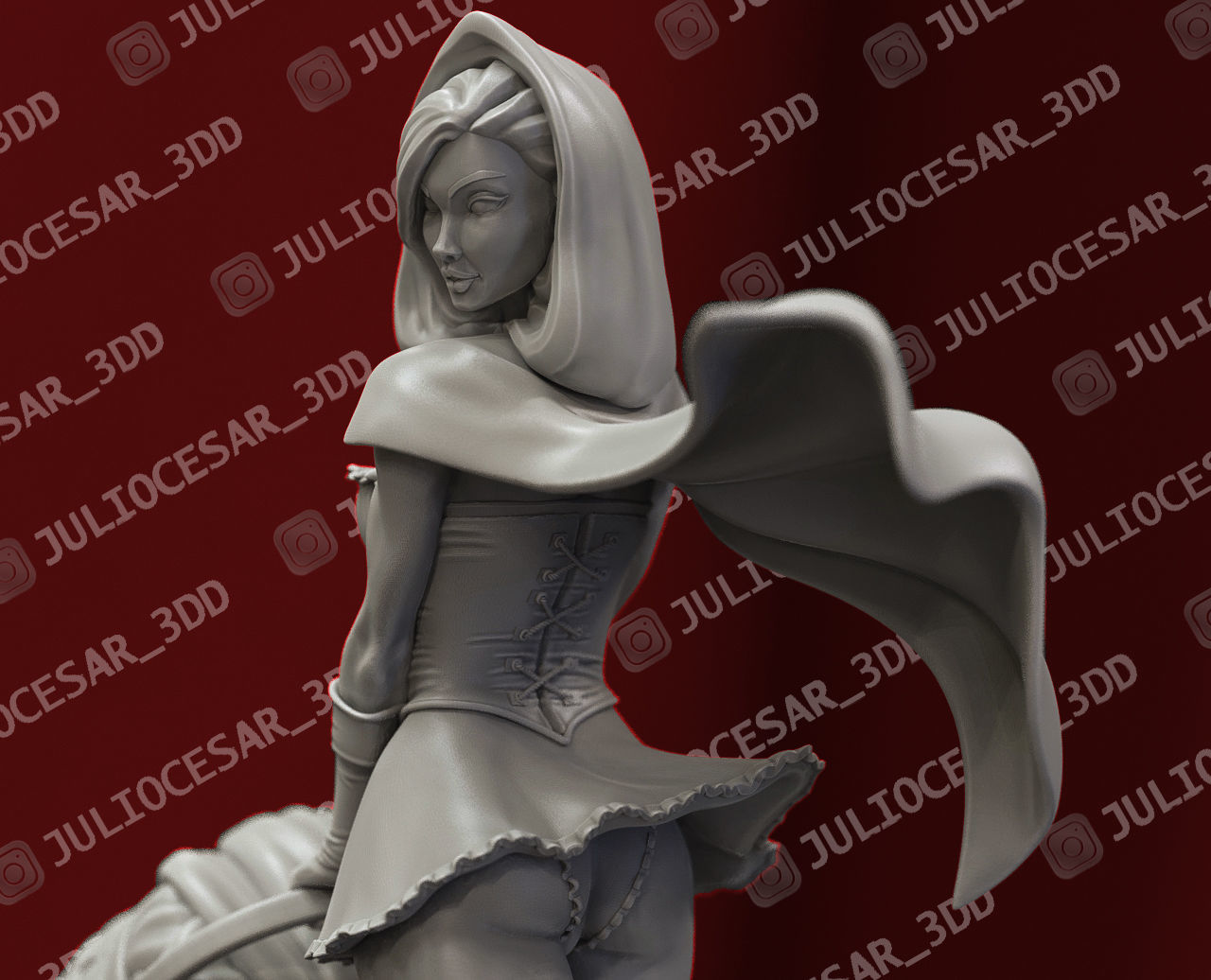 Little Red Riding Hood 3D print model_4