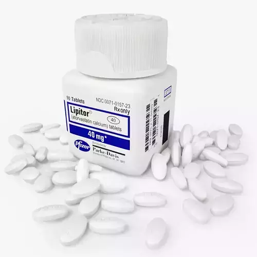 Medicine Pfizer Lipitor Tablets 40mg Bottle 3D Model