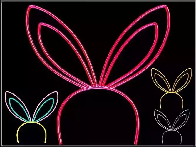Bunny Ears Headband Low-poly 3D model