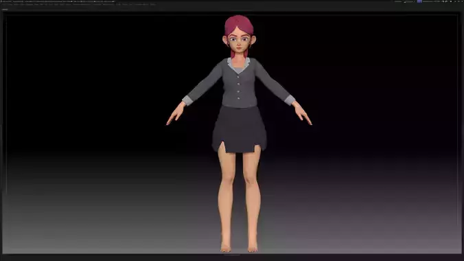 ZBrush Stylized Character Girl Base Mesh - Amy Girl Style 30