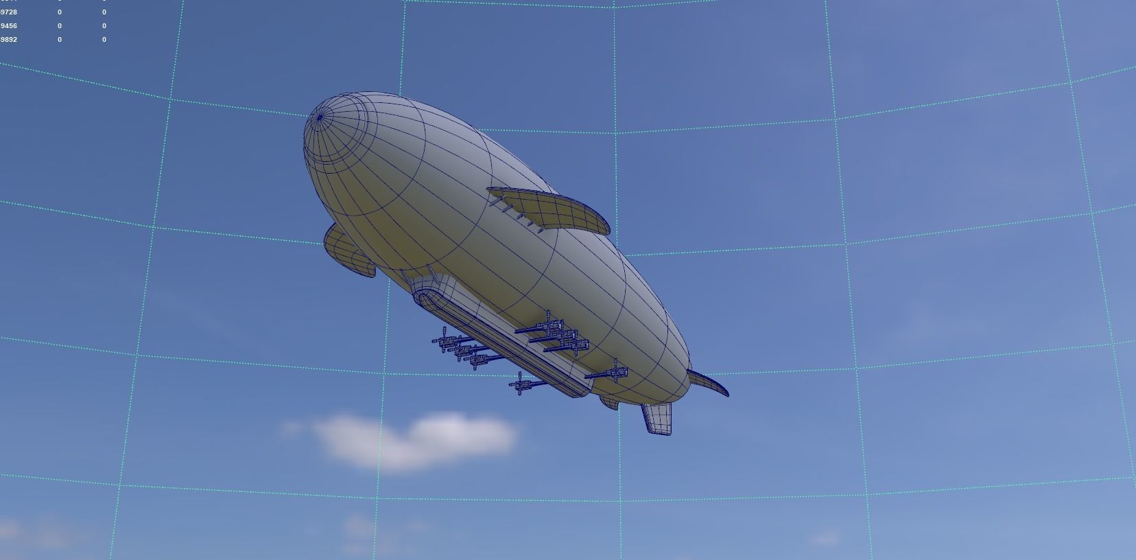 Low Poly Airship Low-poly 3D model_6