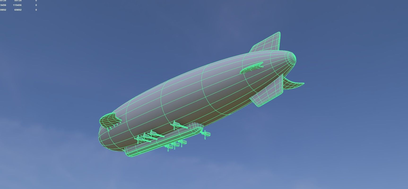 Low Poly Airship Low-poly 3D model_3