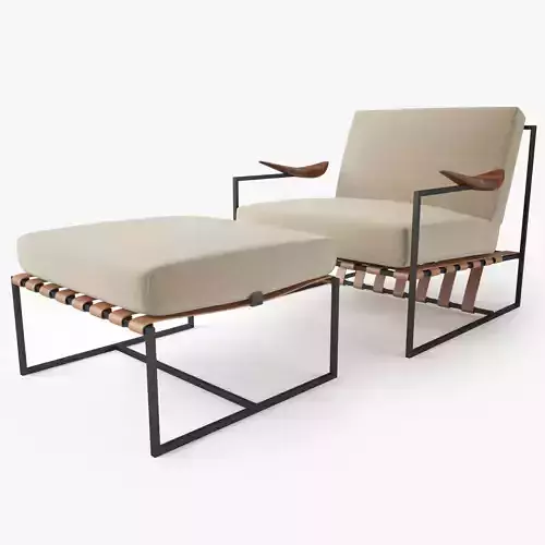 Annette Armchair and Ottoman by Jorge Zalszupin