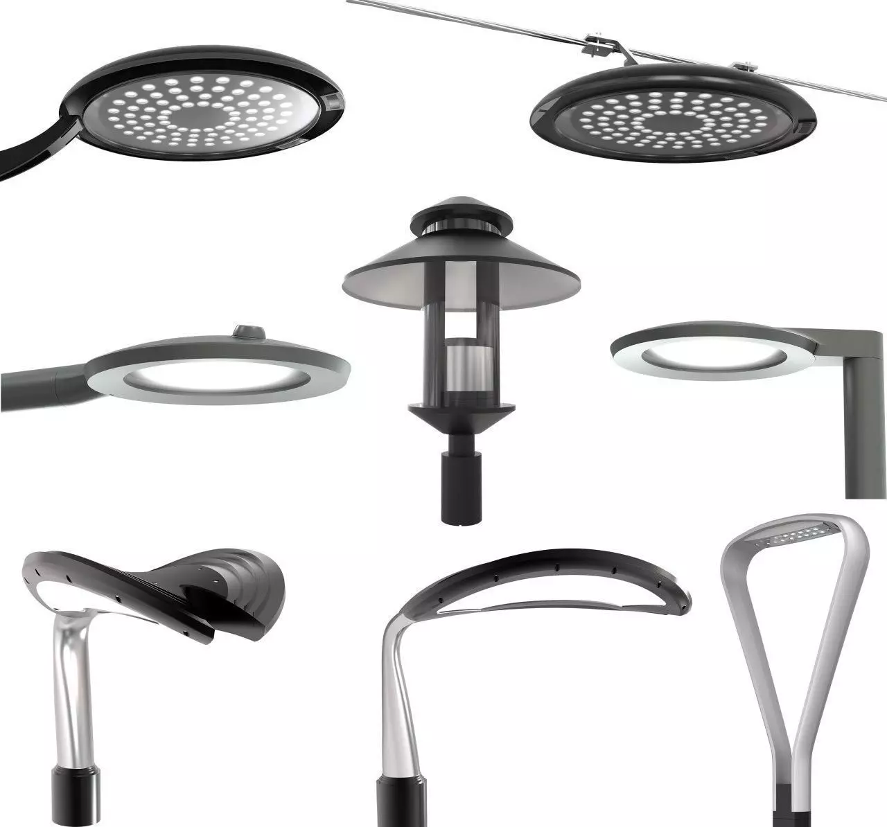 Exterior street lighting pack 3D model