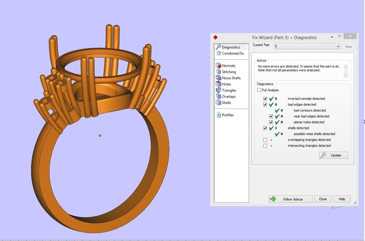 Set 2 - Ring orange and emerald 3D print model_8