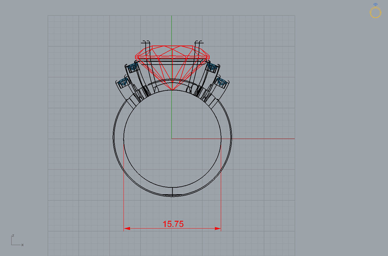 Set 2 - Ring orange and emerald 3D print model_7