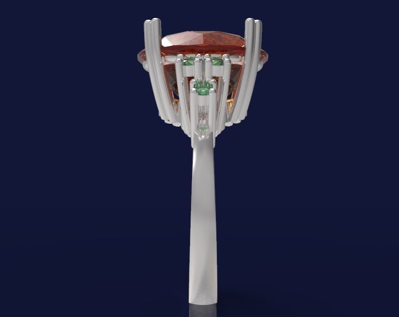 Set 2 - Ring orange and emerald 3D print model_1