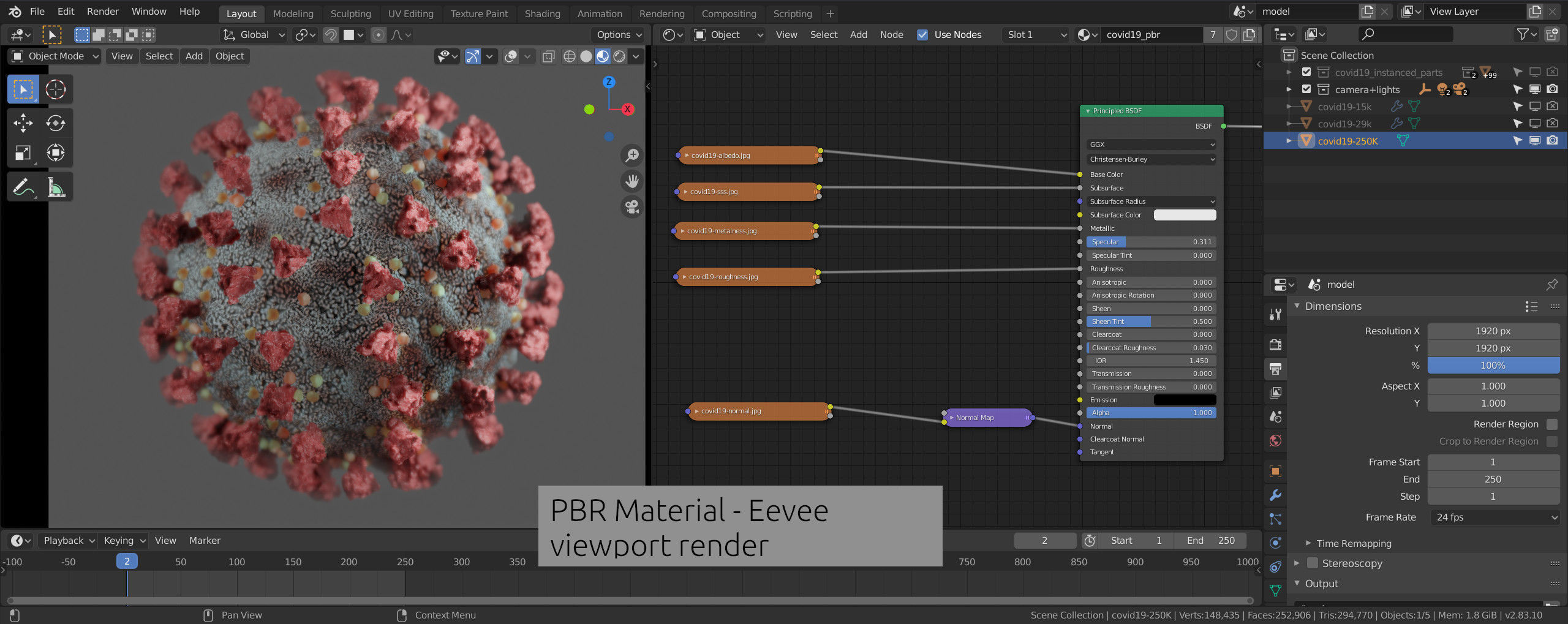 Corona virus - Optimized PBR Low-poly 3D model_8