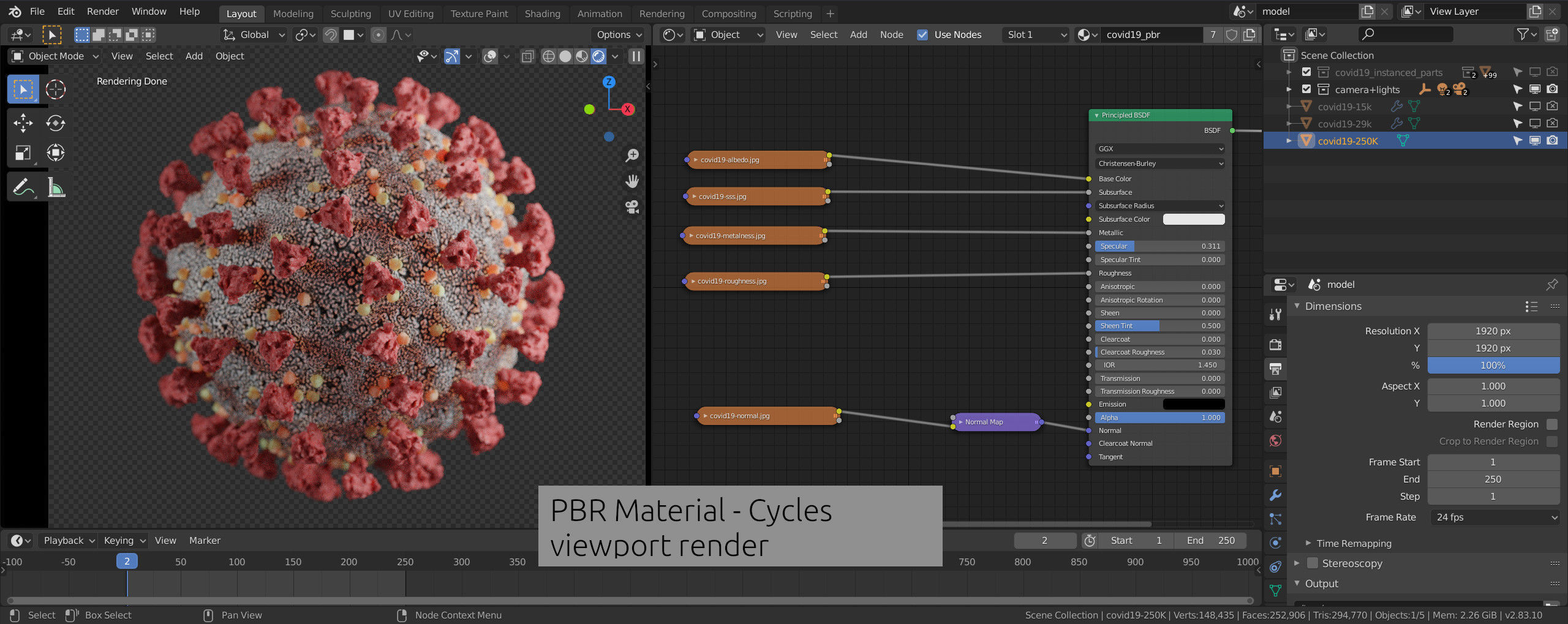 Corona virus - Optimized PBR Low-poly 3D model_9