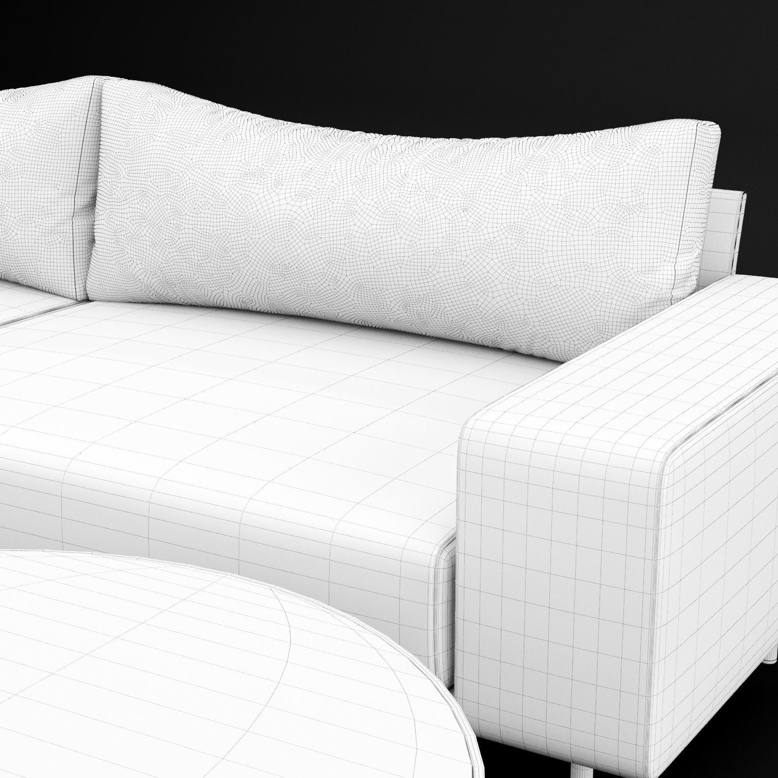 Sofa piu double 250 and cara 100 cofe table BT design 3D model_15
