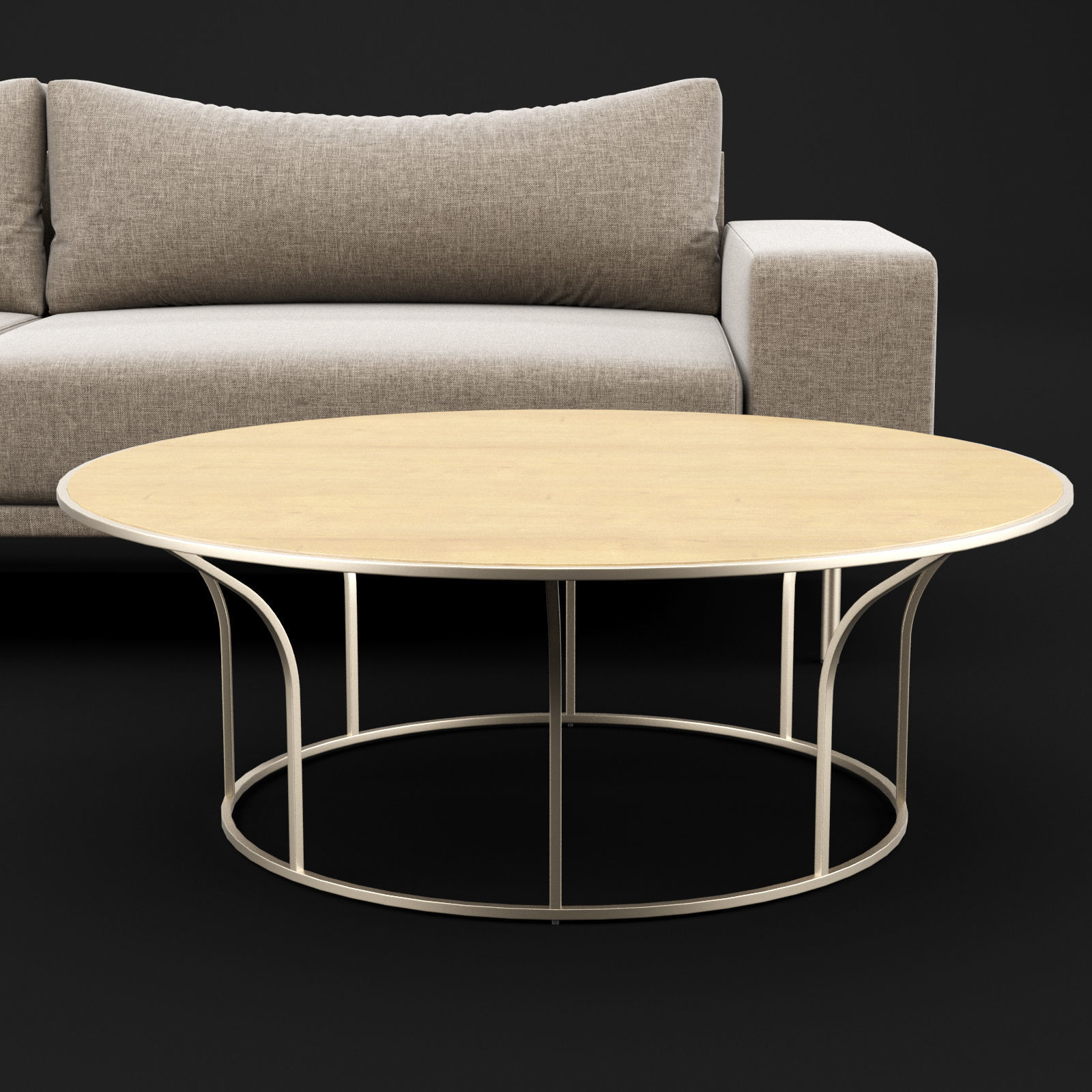 Sofa piu double 250 and cara 100 cofe table BT design 3D model_12