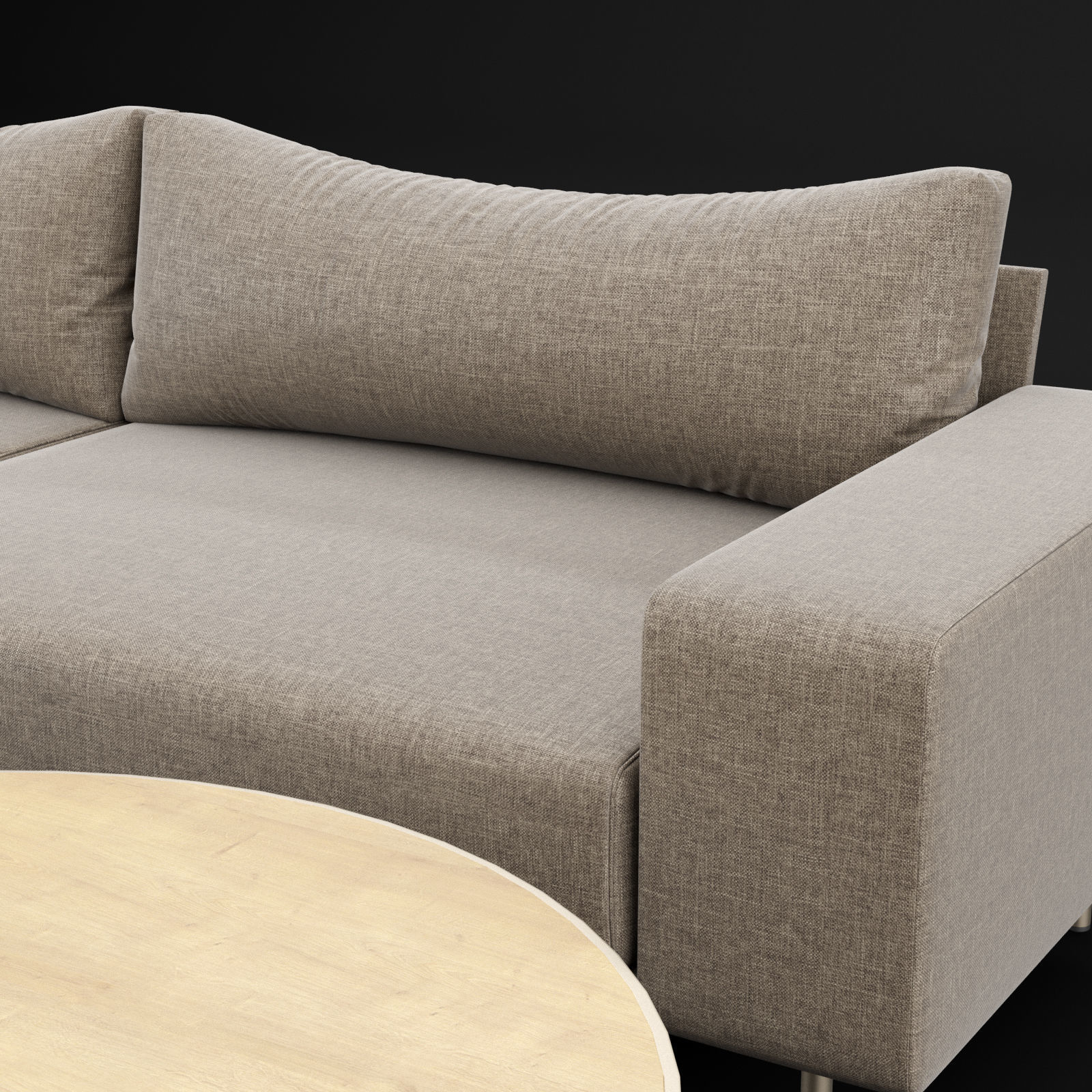 Sofa piu double 250 and cara 100 cofe table BT design 3D model_14
