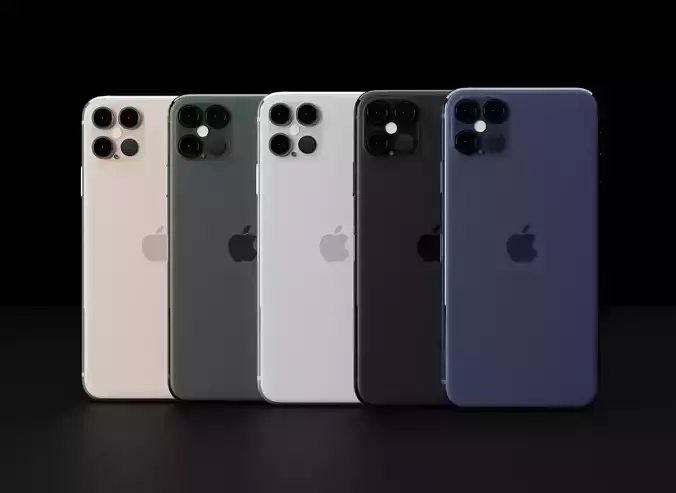 Concept of Apple iPhone 12 Pro Max LiDAR Design Low-poly 3D model
