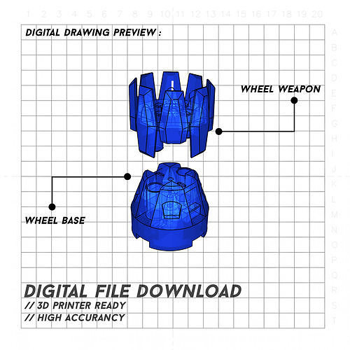 Crush Gear Hi-Spin Wheel Accurate Design 3D print model