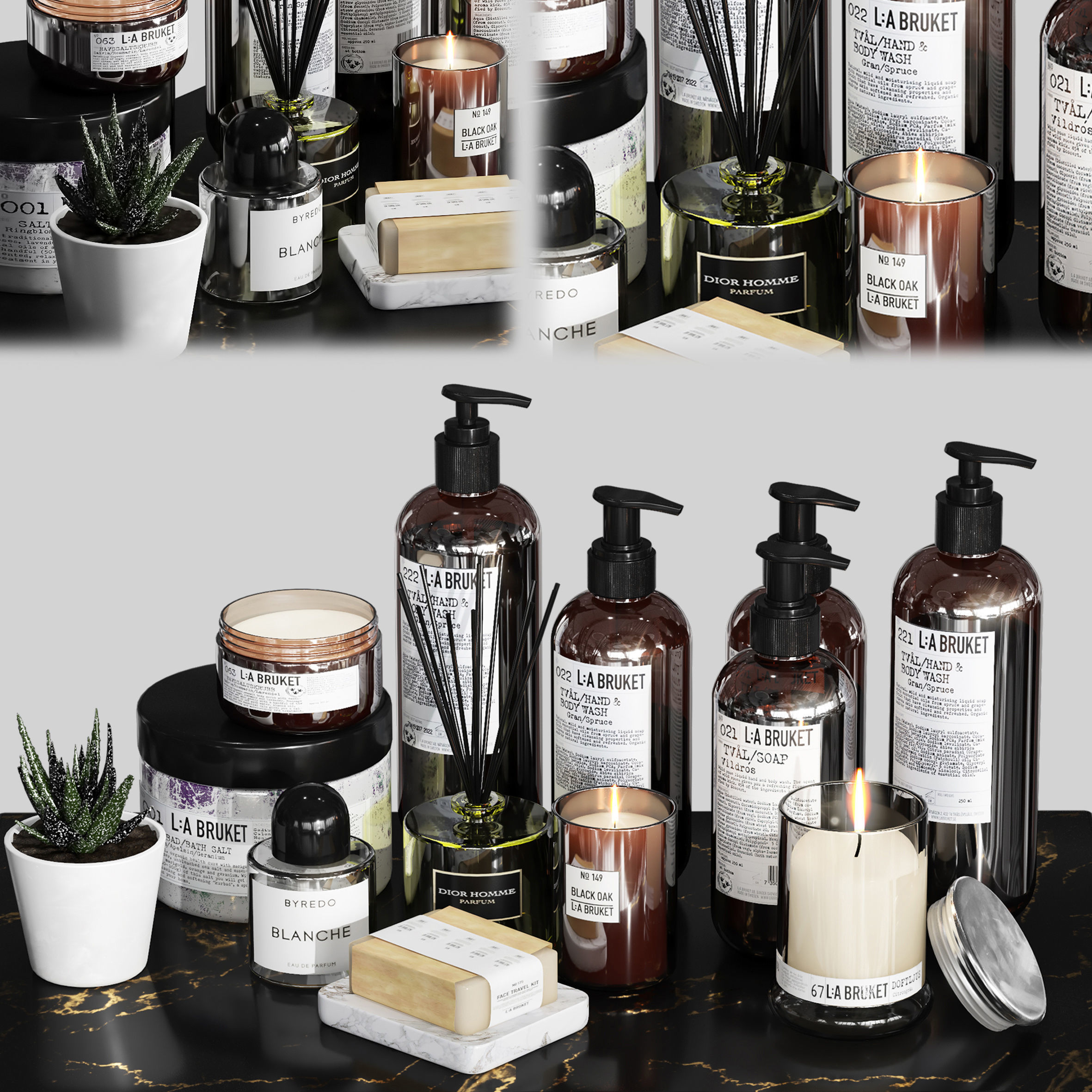 LA Bruket decor set for bathroom-03 3D model_1