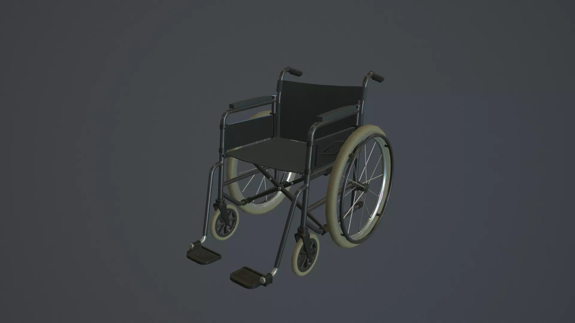 Wheelchair LowPoly PBR Low-poly 3D model_0