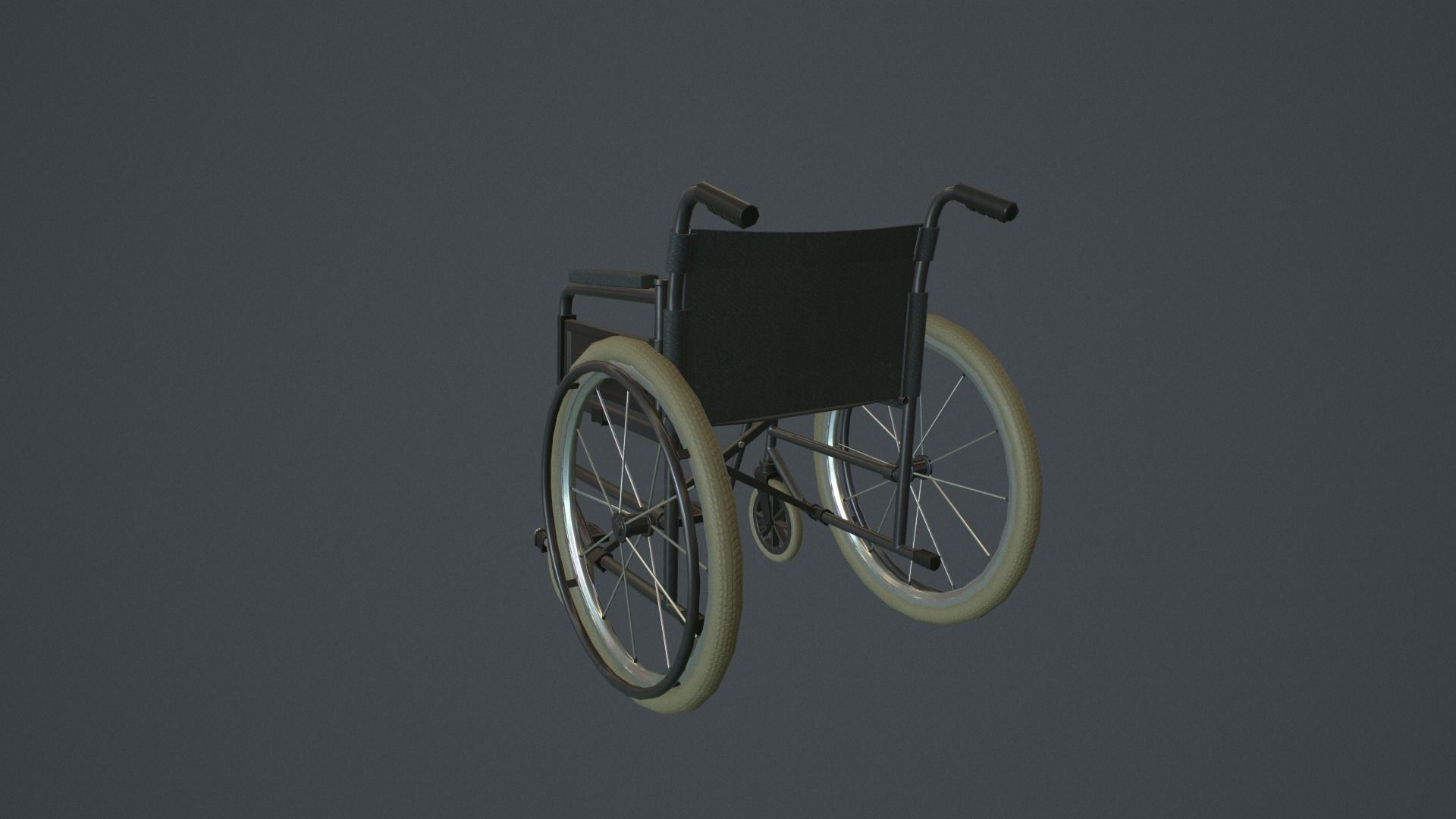 Wheelchair LowPoly PBR Low-poly 3D model_2