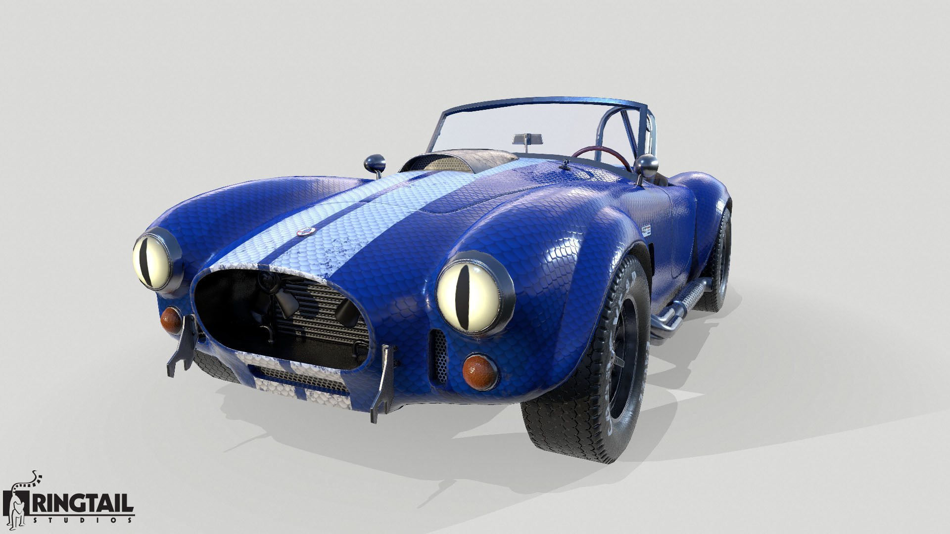 Cobra Car Low-poly 3D model_5