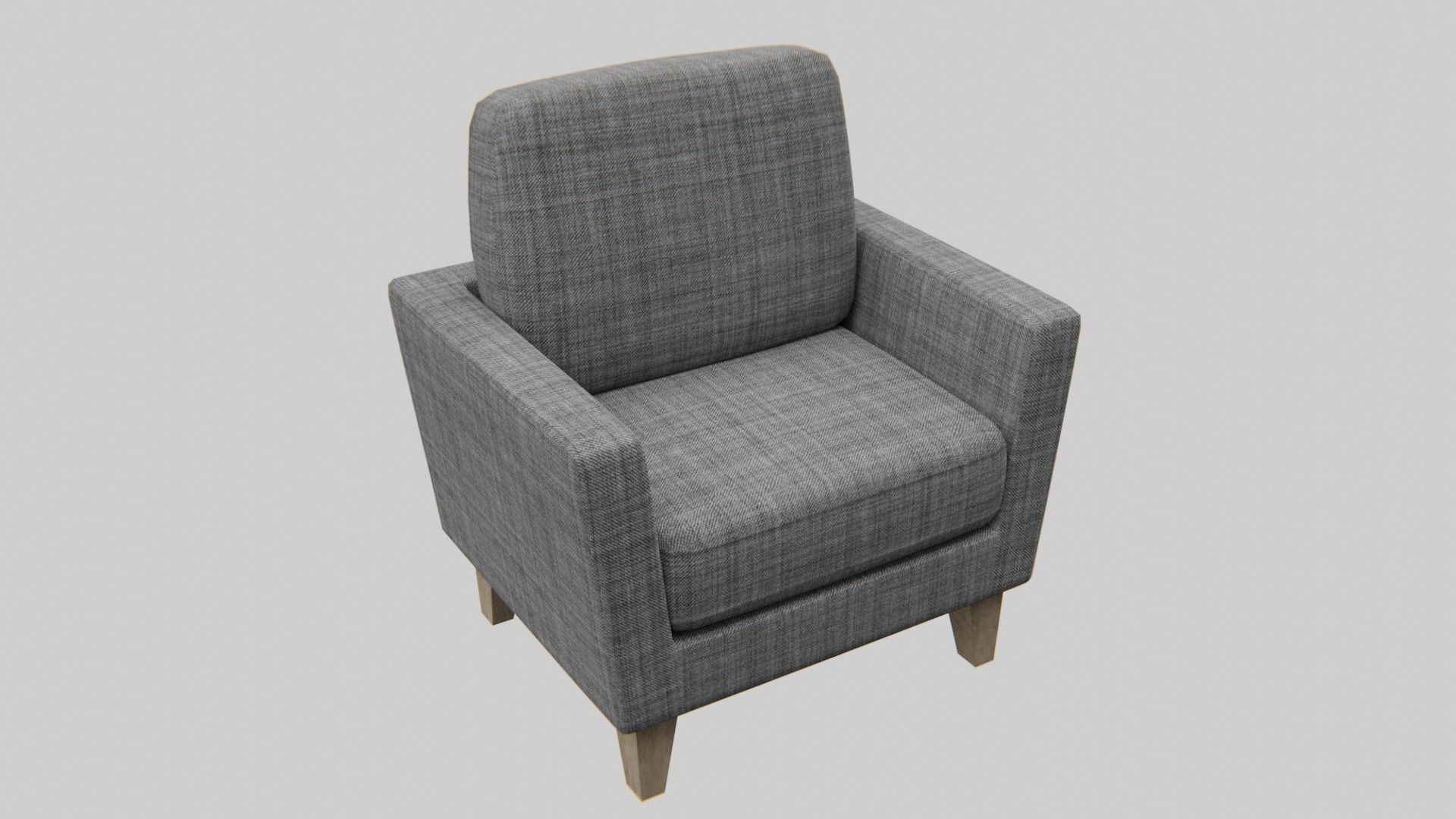 Sofa-grey pattern fabric Low-poly 3D model_3