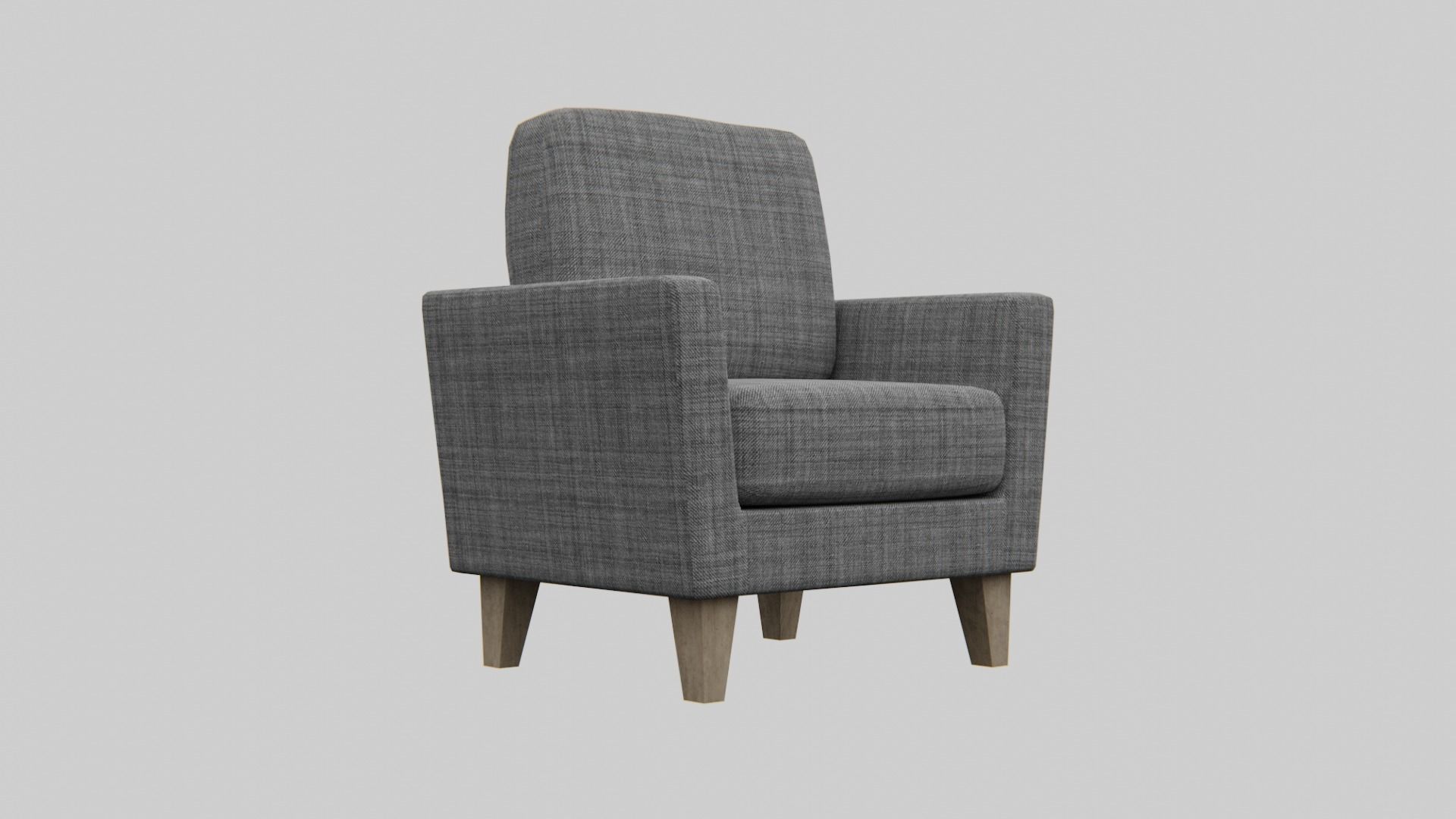 Sofa-grey pattern fabric Low-poly 3D model_5