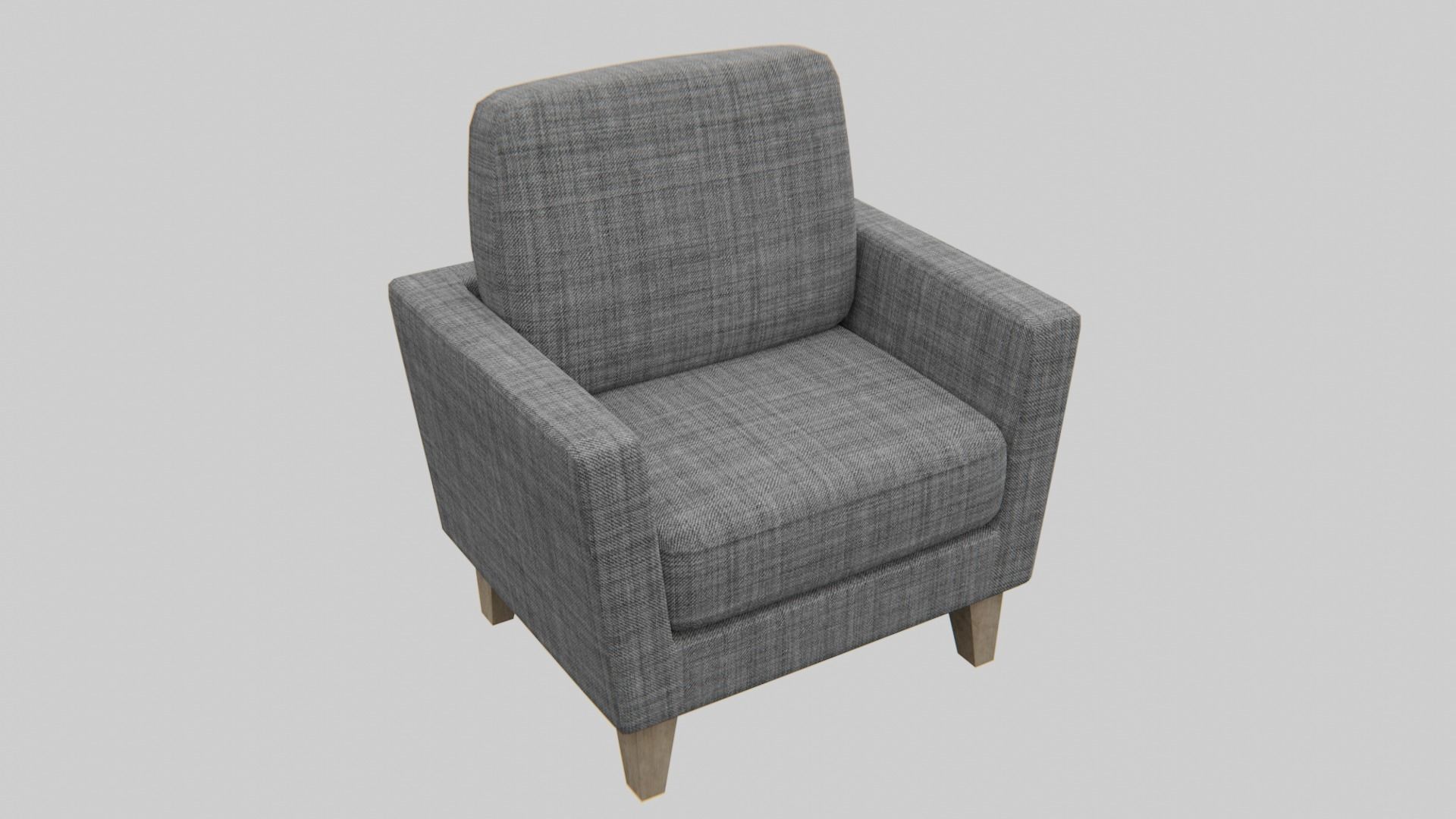 Sofa-grey pattern fabric Low-poly 3D model_2
