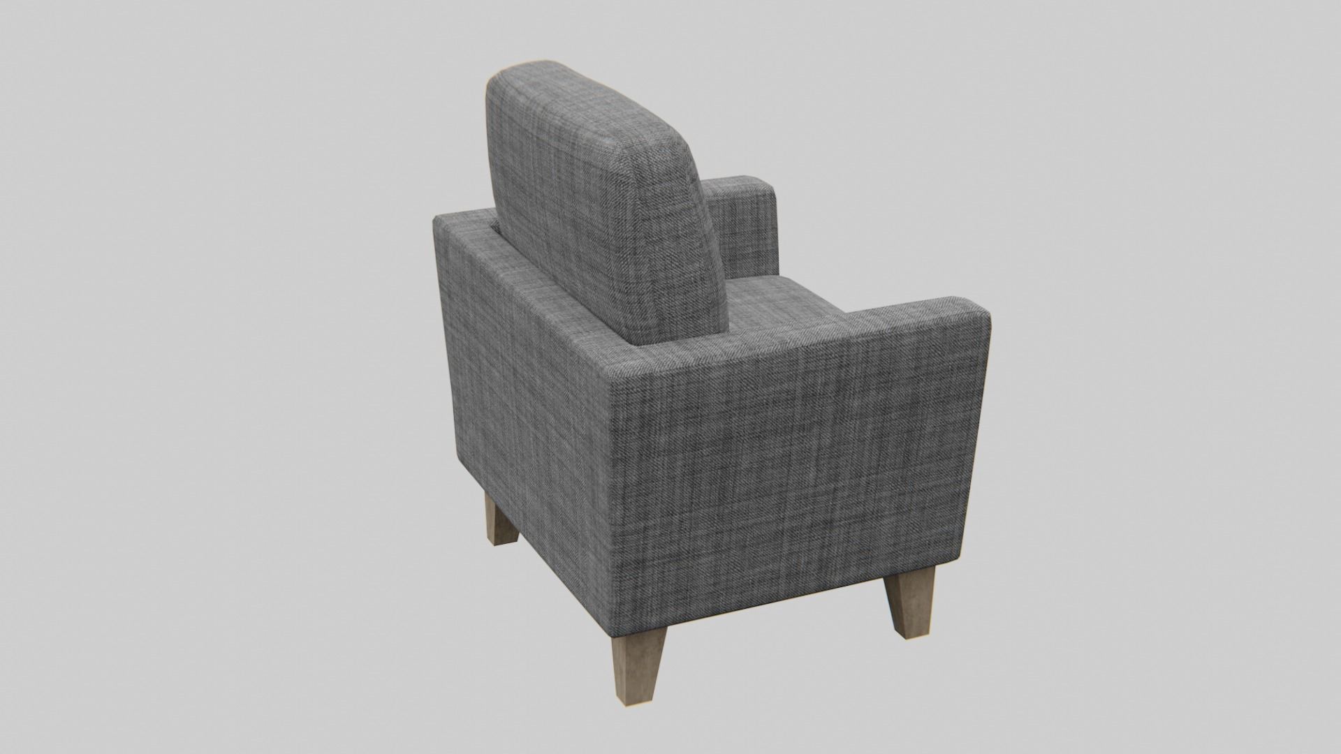 Sofa-grey pattern fabric Low-poly 3D model_6