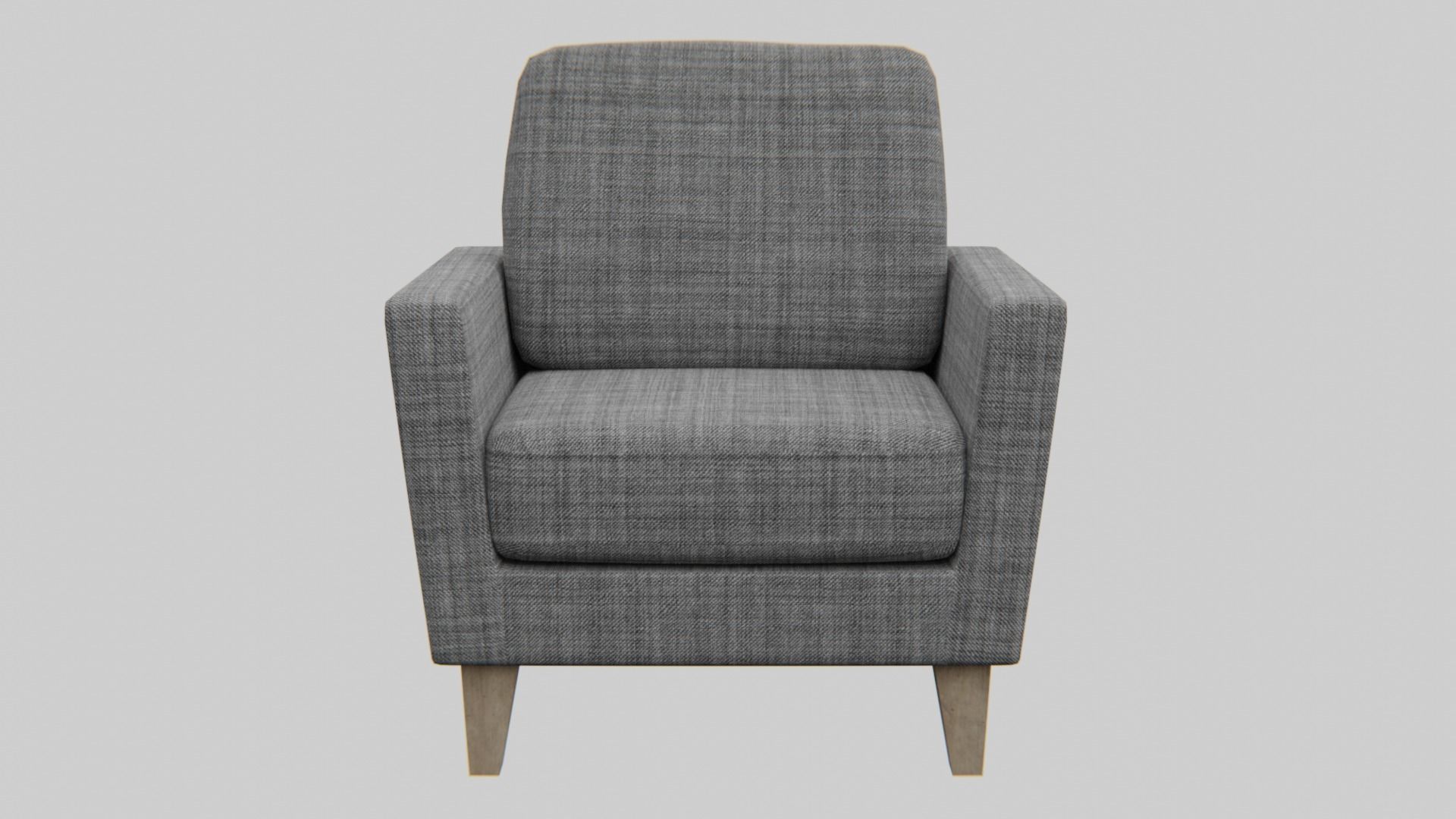 Sofa-grey pattern fabric Low-poly 3D model_1