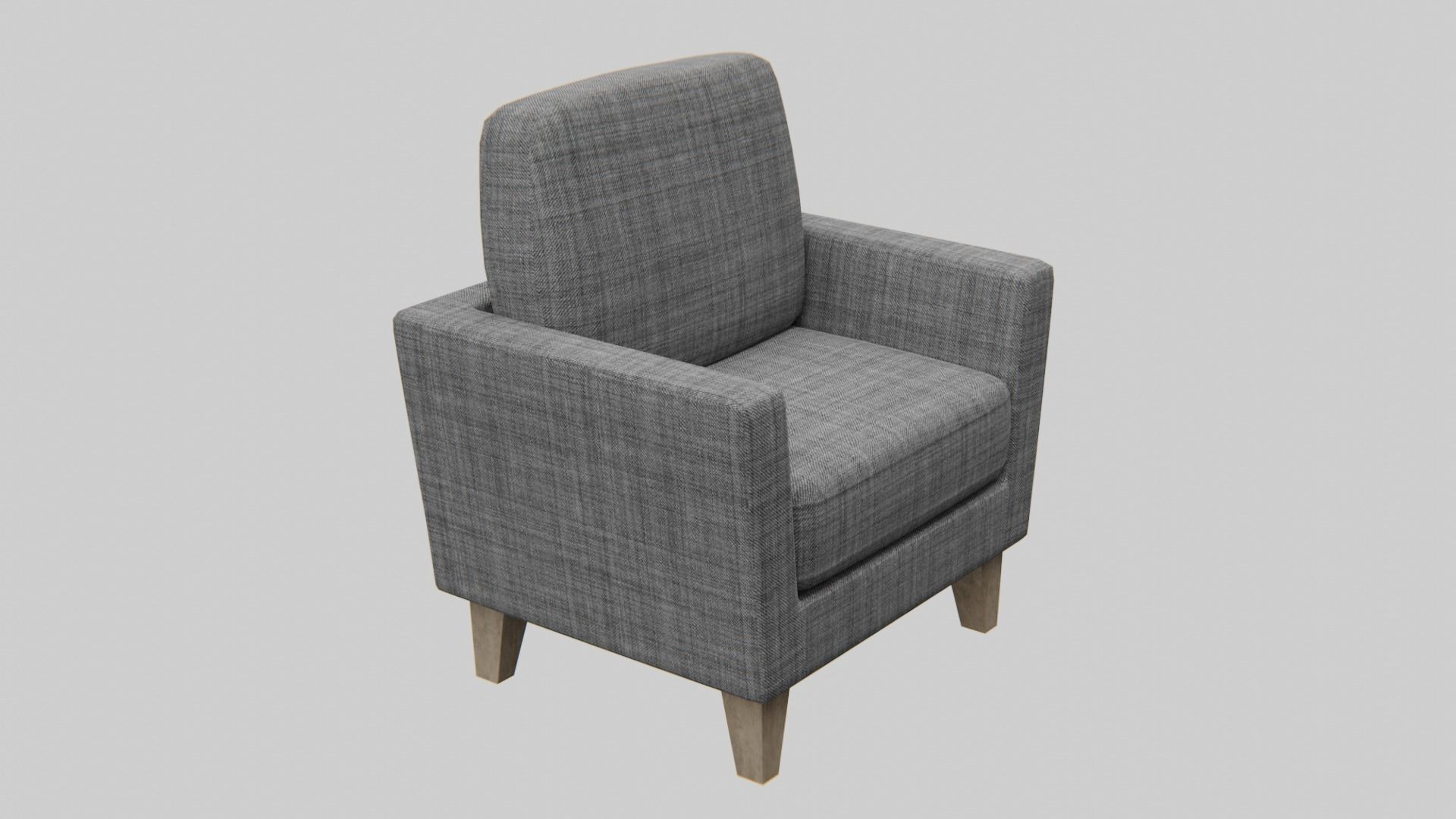 Sofa-grey pattern fabric Low-poly 3D model_4