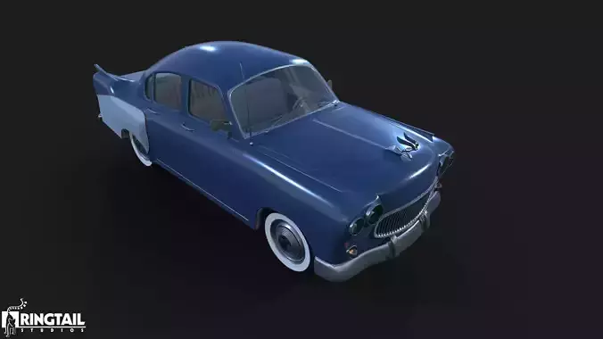 Retro Car Low-poly 3D model