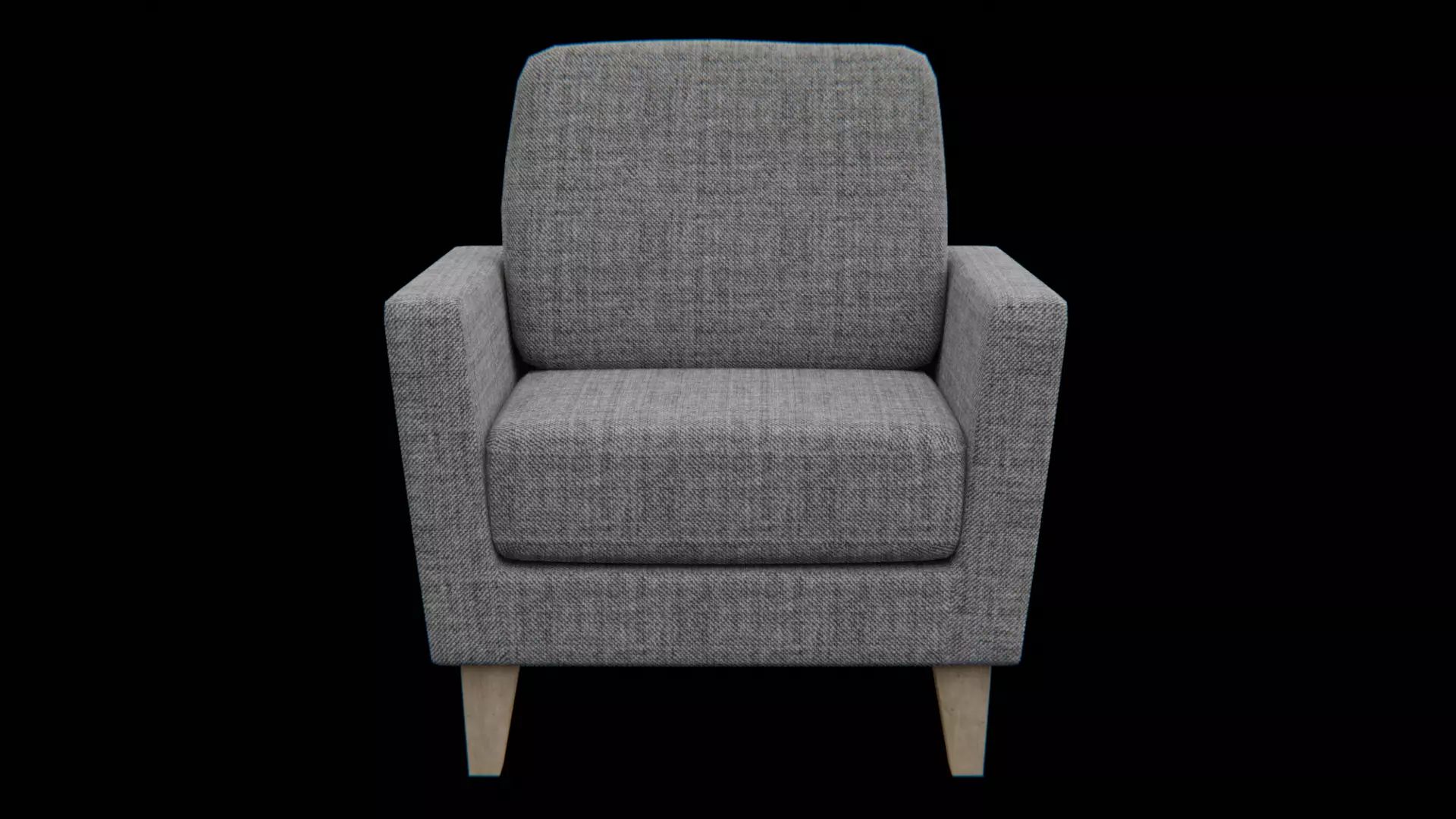 Sofa-grey fabric Low-poly 3D model_0