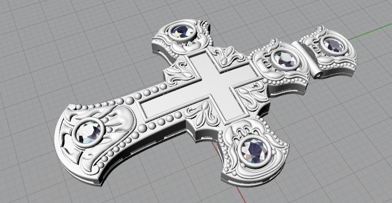 Pendant Cross 3D print model_10