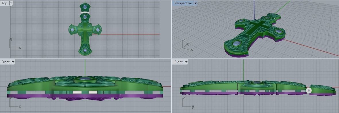 Pendant Cross 3D print model_9