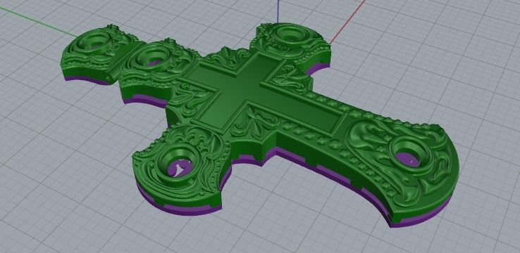 Pendant Cross 3D print model_11