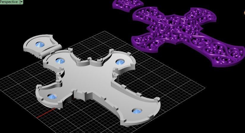 Pendant Cross 3D print model_5