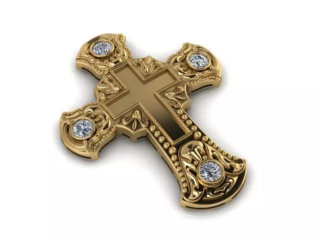 Pendant Cross 3D print model_0