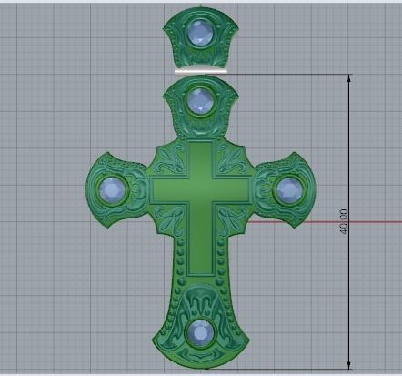 Pendant Cross 3D print model_8