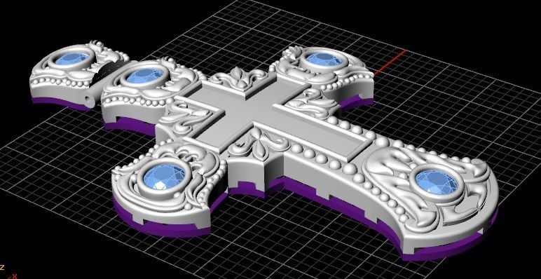 Pendant Cross 3D print model_3
