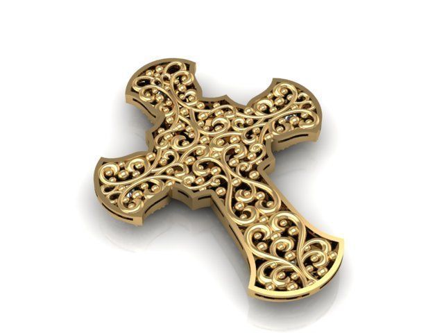 Pendant Cross 3D print model_1