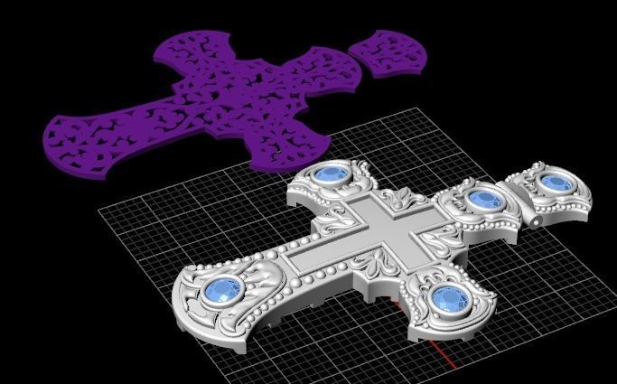 Pendant Cross 3D print model_6